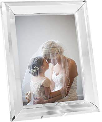 DONOUCLS Cornice in cristallo da 12,7 x 17,8 cm, cornice per matrimonio, esposizione da tavolo, immagini da 12,7 x 17,8 cm, fornita