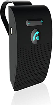 Cuifati Auto Bluetooth Lautsprecher für Handy, Freisprecheinrichtung Bluetooth 5.0 Car Kit mit Rückenclip, Auto Power On Off, Sprachführung, Schwarz
