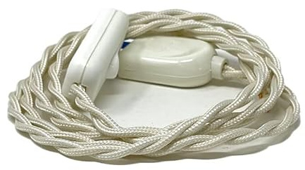 Câblage pour lampe abat-jour avec câble électrique en tissu. Couleurs variées. (Tresse ivoire)