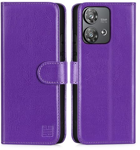 32nd Funda Tipo Libro de Piel Sintetica Flip para Motorola Moto Edge 40 Neo, Carcasa con Bloqueo RFID Ranuras Tarjetas, Cartera, Cierre Magnetico y Soporte Integrado - Morado