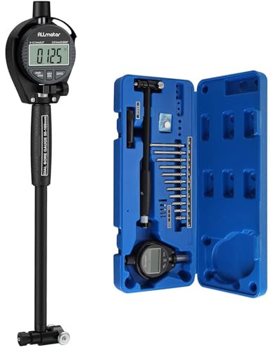 ALLmeter Digital borrmätare urtavla indikatorsats 50-160 mm Innerdiameter Display Mätverktyg med 12 standardsonder 0,01 mm hög precision intern mätare för mätning av innerdiameter Svart