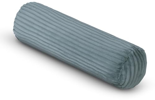 Bestlivings Nackenrolle XXL (70x20cm) - Graugrün - Cord Optik, kuscheliger Bezug mit Reißverschluss - Kissen 1000gr - Öko Tex - Nackenkissen Sofakissen