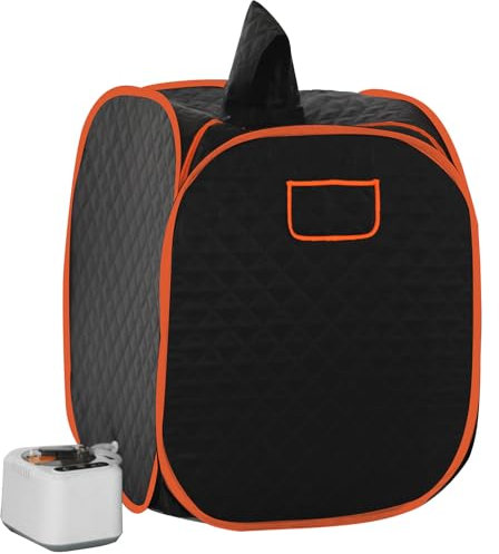 TATDOL Box portatile per sauna a vapore, kit tenda sauna in cotone spesso con generatore di vapore da 2,6 L e 1000 Watt e telecomando, non include sedia, poggiapiedi, tappetino