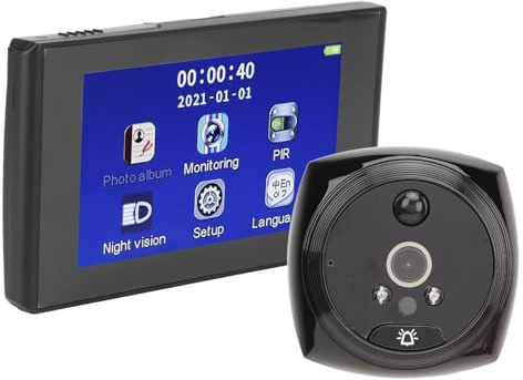 YWBL-WH Türspion-Kamera, Video-Türklingel 4,3 Zoll HD Intelligente Elektronische Guckloch-Video-Türklingelkamera Türspion 720P High-Definition Smart, Türklingeln