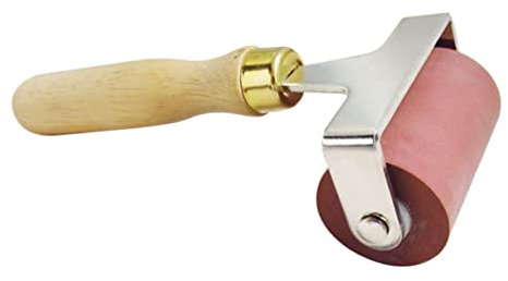 IWOWHERO Gummiwalze Farbroller 5cm Langlebiger Gummi Malrolle Mit Holzgriff Multifunktionaler Tintenapplikator Für Kunsthandwerk Und Ölgemälde
