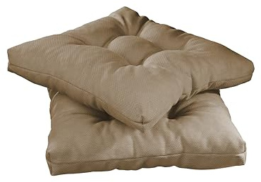 sleepling 2er Set Stuhlkissen 40x40 cm, Sitzkissen für Stuhl & Bank 40 x 40 cm, Höhe 6 cm, Möbelstoff, Indoor & Outdoor, Made in EU, waschbar bis 40 Grad, Mocca