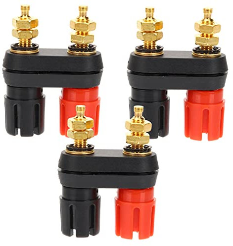 jojofuny 3pcs Speaker Terminal Connectors Easy Install Binding Post for Loudspeakers Audio Connector Replacement Parts for Optimal Signal Transfer