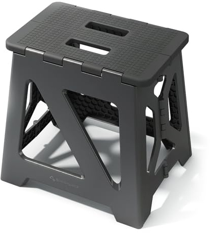 BLACKSPACE Hocker Klappbar 33cm Hoch (Schwarz)-II-XM330BLACK-DE