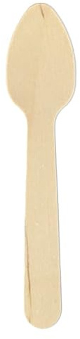 Monouso | 100 Cucharillas de Madera en caja, 11cm | Cubiertos Desechables, Cubiertos Madera, Biodegradables, Compostables, Catering, Helados