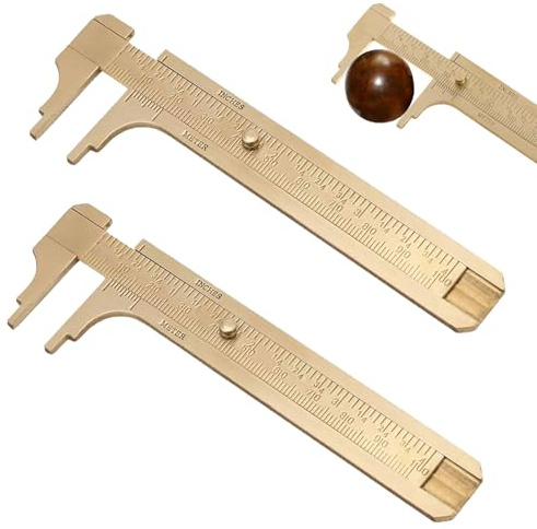2 Stücke Schieblehre Klein,Messschieber Klein,Messschieber Analog,Handliches Schieblehre Messing Messschiebe,für Geeignet zum Messen von Schmuck und kleinen Gegenständen (Double Scale 100mm)
