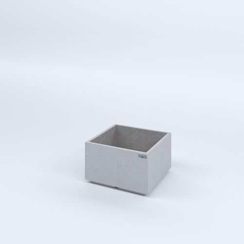 FLORESPIRA FIORIERE IN CEMENTO LISCE CUBO PIEDINI ACQUASTOP CM50X50X30H BIANCO