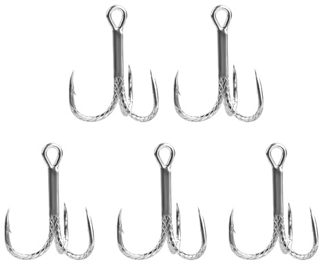 Drillingshaken Angelhaken Hochleistungsfähiger großer Meeresangelhaken Dreizackiger Haken in Fischschuppenoptik mit Reverse-Glanz-Finish Geeignet für Salzwasser und Süßwasser（3#，2#，1#）