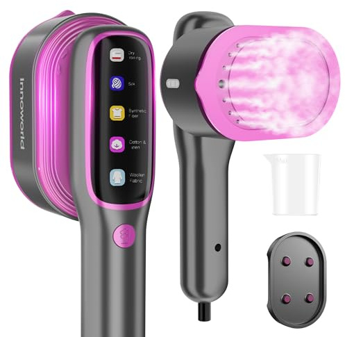 Portable Travel Steamer for Clothes, 1200W Powerful Garment Steamer,15s Fast Heat-Up,12 Mins Continuous Steam,5 Modes,Large LED Display,Handheld Clothes Steamer with UK Plug for Travel & Home(Purple)