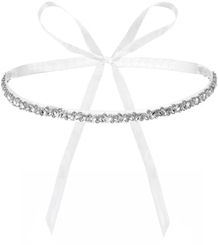 Yolev Strass Brautgürtel, Kristall Glitzergürtel für Abendkleid, Taillengürtel Damen Silber, Hochzeit Dirndl Gürtel für Braut, Brautjungfer, Frauen, Hochzeit, Party
