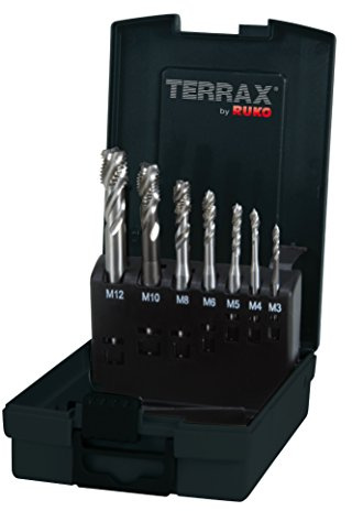 TERRAX by RUKO Maschinengewindebohrer-Satz M DIN 371/376 Form C / 35° RSP HSS in Kunststoffkassette, A245058TX