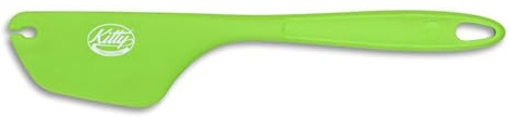 Kitty Professional Teigschaber 2 in1 mit Kniff zum Portionieren & Sauber Abstreifen | aus Edelstahl & Silikon Teigspachtel Teigschneider (Limette)