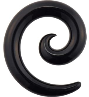 PIERCINGLINE Acryl Dehnspirale SCHWARZ Piercing Ohr Expander 6 mm