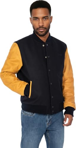 Schott NYC Herren Lcusa Lederjacke Not Applicable, Navy/Cognac, XX-Large