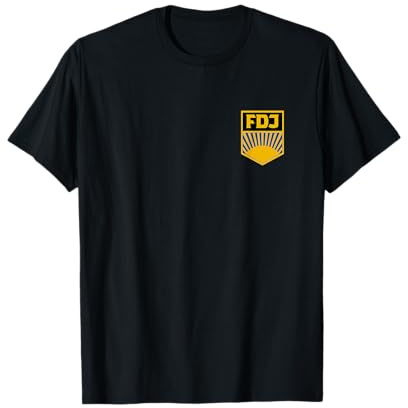Ossi Geschenke - Nostalgie - Ossi Produkte FDJ Logo T-Shirt, Schwarz, S, Kurzarm, Klassische Passform, Unisex, T-Shirt, Hemd