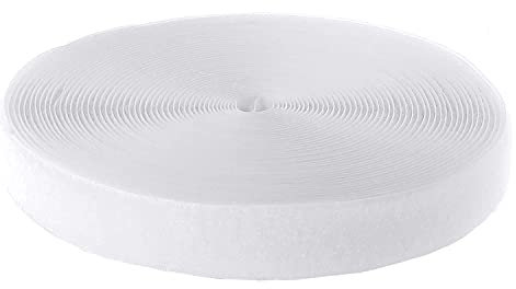 Trimming Shop YKK, Nastro Adesivo da Cucire, Non Adesivo, Resistente, Larghezza 30 mm, Nastro di Fissaggio in Tessuto di Nylon per Fai da Te e Cucito Artigianato, tappezzeria, Bianco, 10 Metri