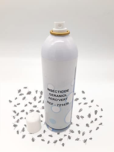 INSECTICIDE GERANIOL ORIGINE VÉGÉTALE - INSECTES VOLANTS : MOUSTIQUES, MOUCHES, BLATTES… 400 ML - FABRIQUÉ EN FRANCE - DSTOCK60