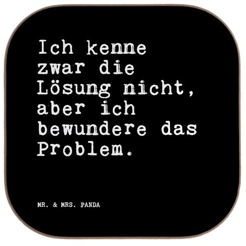 Mr. & Mrs. Panda Tischuntersetzer Ich kenne zwar die... - Geschenk, Männer, gläseruntersetzer, Untersetzer für Gläser, Spruch, Tischschoner, Lösung, Coaster, Freund, Sprüche, Onkel