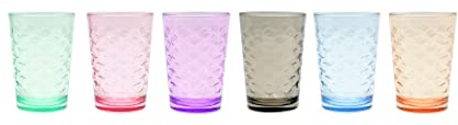 KB8 Lot de 6 verres couleur RING Gobelets à Eau, thé, Jus, Soda, Cocktail 20 cl - VERRRI015