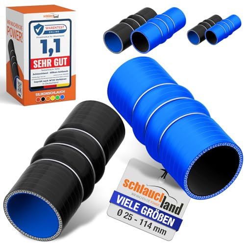 1 Stück | FLEX SILIKONSCHLAUCH 0-20° Bogen Verbinder ID-Ø 51mm blau 200°C | GROSSE AUSWAHL | Anti-Vibration Dämpfung Rohr-Kupplung Adapter Ladeluft LLK Kühler Turbo Silikon-Schlauch | PREMIUM