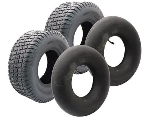 SECURA 2x pneus incl. chambre à air 13x5.00-6 valve coudée compatible avec tondeuse autoportée tracteur de pelouse