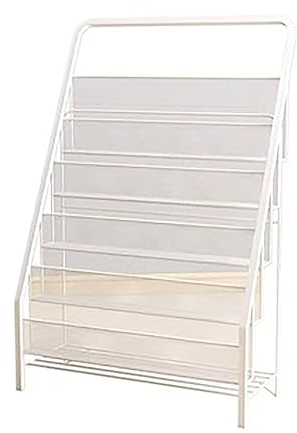 prospekthalter zeitungs zeitschriften Zeitschriftenständer aus Metall mit 3 Ebenen, vertikales Zeitungsregal aus Mesh zur Aufbewahrung von Dateien, Comics, Bildern, Büchern, Bodenhalter for Arbeitszim