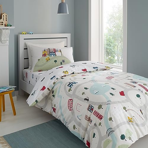 Bianca Transport Cotton Double Duvet Cover Set with Pillowcases White