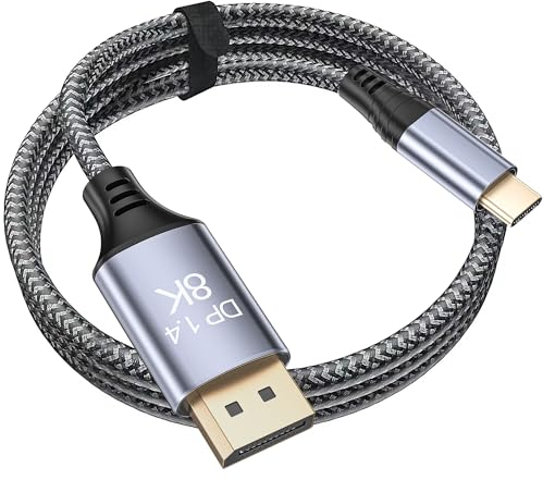 Siwket USB C auf DisplayPort Kabel 2M, 8K@60Hz 30Hz 4K@240Hz 144Hz HDR VRR Thunderbolt 4 3 DP1.4 Kabel kompatibel mit MacBook Pro Air M1 M2 iPad Pro Air 5 Surface Pro 8 Galaxy S23 S22 Ultra