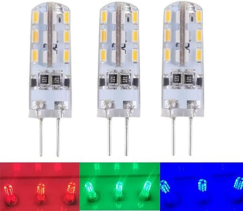 Buwakul Best to Buy (8-Pack) Brightest 2-Watt G4 LED Bulb 12V AC/DC, 24 SMD 3014 LED, 2W Green Blue Red Color (Jc10 Bi-pin 10-13W Replacement) (Green) (Blue)