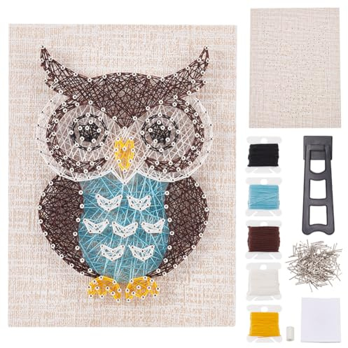 WEBEEDY Kit de arte de cuerda para bricolaje, kit de manualidades de cuerda de búho, decoración de graduación, kits de manualidades creativas para adultos, principiantes, decoración de pared del hogar