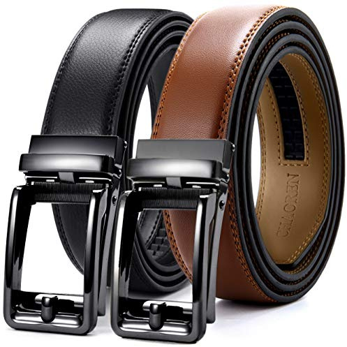 CHAOREN Cintura Uomo, Cintura Uomo Pelle Cricchetto Automatica Fibbia 35mm, Trim Regolabile per Adattars
