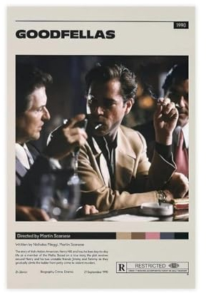 Filmposter Goodfellas auf Leinwand, Schlafzimmer, Dekoration, Sport, Landschaft, Büro, Raumdekoration, Geschenk, ungerahmt, 20 x 30 cm