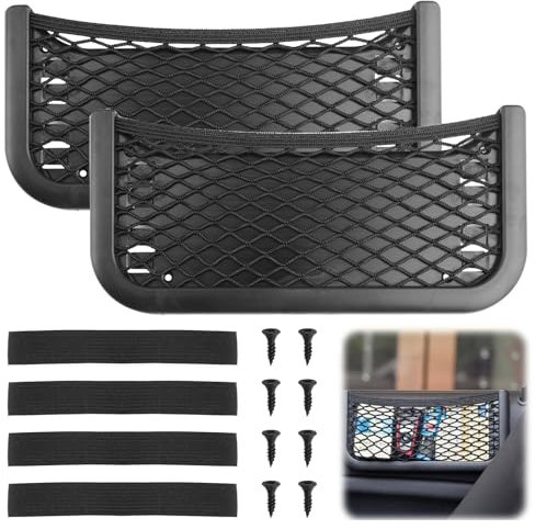 2 Pcs Storage Nets Bag for Campervans Elastic Mesh Car Trunk Storage Net Bag with Plastic Frame Motorhome Caravan Van Boat Car Storage Solutions Accessories for Storing Phone/Water/Bottle/Toiletry