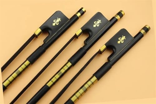Geigenbogen-Instrumentenzubehör 3 Pcs Schwarz 4/4 Volle Größe Carbon Fiber Bögen Ebenholz Frosch Hohe Qualität