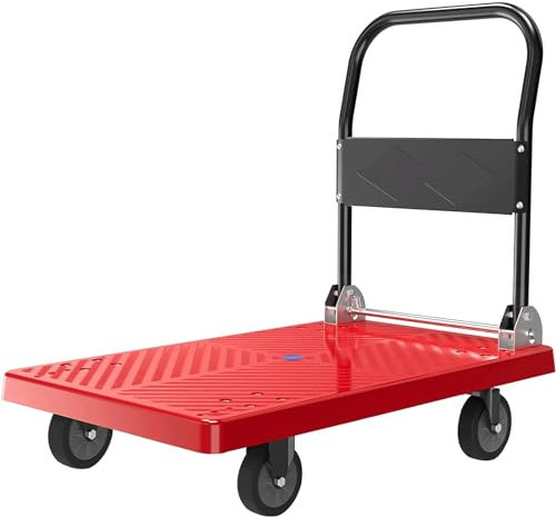 WOYZDQ Transportwagen PP-Board-Plattformwagen mit 4 Rädern, Schiebewagen für Gepäck, Pakettransport, Transportwagen, multifunktionaler Faltbarer Flachbettwagen Rollwagen