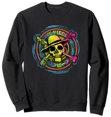 Chapeau de paille One Piece Anime Pirates Color Logo Kanji Sweatshirt