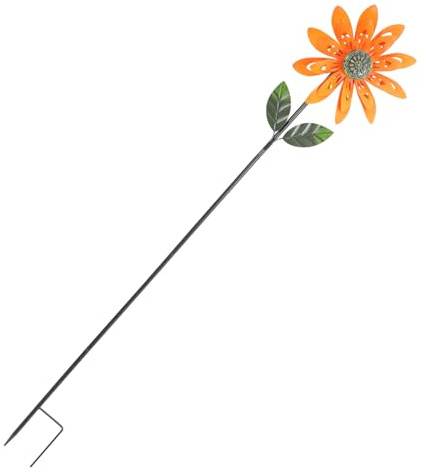 Kisangel Large Garden Windmill Outdoor Decorative for Yard Rotating Windmill Ornament Sunflower Design Stone Garden Ornament