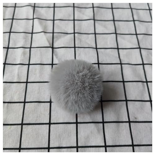 BrightGlow 20 Stück Kunstfell Bommel Pompons Kaninchenfell Bommel Weiche Pompons zum Basteln Kunstfell-Pom-Poms Flauschigen Plüsch Bälle DIY Pom Pom für Mützen Weihnachtsdekoration Beige 35mm