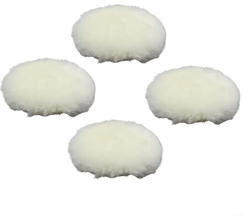 Polier-Pads Für Exzenterschleifer 125 Mm Lammwolle 4 Stück Schleifpads Polierscheiben Auto Möbel Holz Glas Edelstahl Präzisionsinstrumente Waschbar Wiederverwendbar