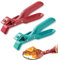 QOMJUFA 2pcs Pinzas Cocina Profesional Pinzas Barbacoa de Acero Inoxidable y Silicona Resistentes, Pinzas para Bandeja de Pizza de Acero Inoxidable, Clip Antiquemaduras, Clip para Tazón de Plato