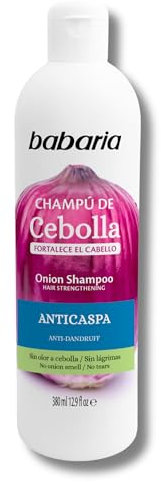 Champu Cebolla Babaria - Champú Anticaspa | Shampoo Anticaspa 380ml | Champu Cebollas | Champú Cebollas Antioxidante | Sin Olores Y Sin Lágrimas | Para El Día A Día