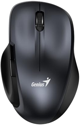 Genius Ergo 8200S - Ratón inalámbrico, diseño ergonómico, clic silencioso, marrón (gris hierro)
