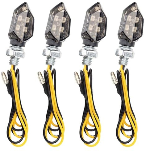 NHQZ Clignotant Moto, 4 Pièces Clign otant M oto LED Adapté Aux Mot os 12v, Clignota nt Moto Led Homologué, C lign otant M oto L ED Homologué, C-ligno tant LED Mo to, Mini C-lignotant M o to