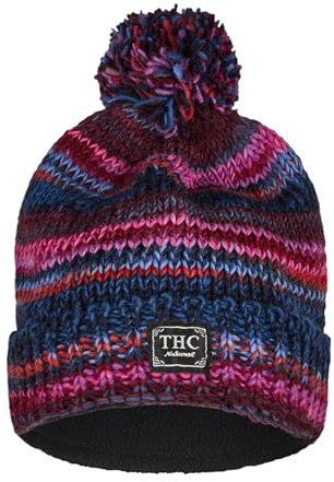 THC Schafwoll Pudelmütze 805 lila | Schafwolle | Strickmütze | Pudelmütze | Woll-Mütze | Schafwollmütze | Wintermütze