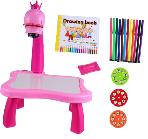 SOIMISS Table de Dessin Projection pour Garçon Fille Créatif Éducatif Tableau Plastique Multifonction pour Apprendre à Dessiner Stimulation Coordination Motrice et Créativité
