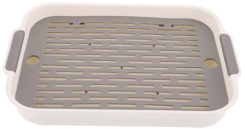YARNOW Bac à Litière Lapin Anti-Renversement avec Barrière Hauteur Toilette pour Lapins Hamsters Cochons et Petits Rongeurs Bac Rectangulaire pour Apprentissage Propreté
